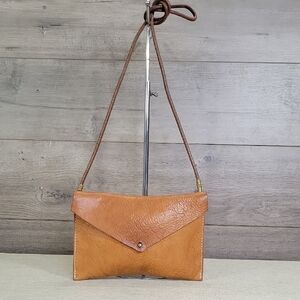 Hatton Henry Brown Leather Crossbody Clutch Handbag